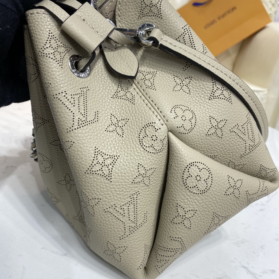 Louis Vuitton BELLA Mahina Leather Handbag M58791 Light Grey